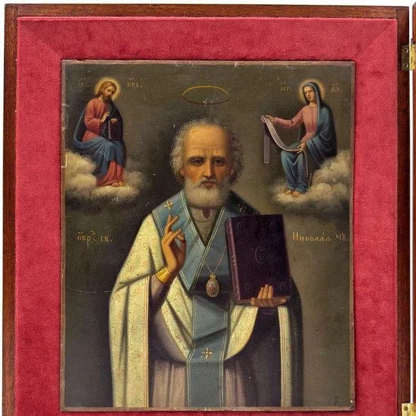 Икона «Святитель Николай Чудотворец», 1880-е — из личных вещей Николая II. Фото: Петербургский аукционный дом (ООО «ПАД»)