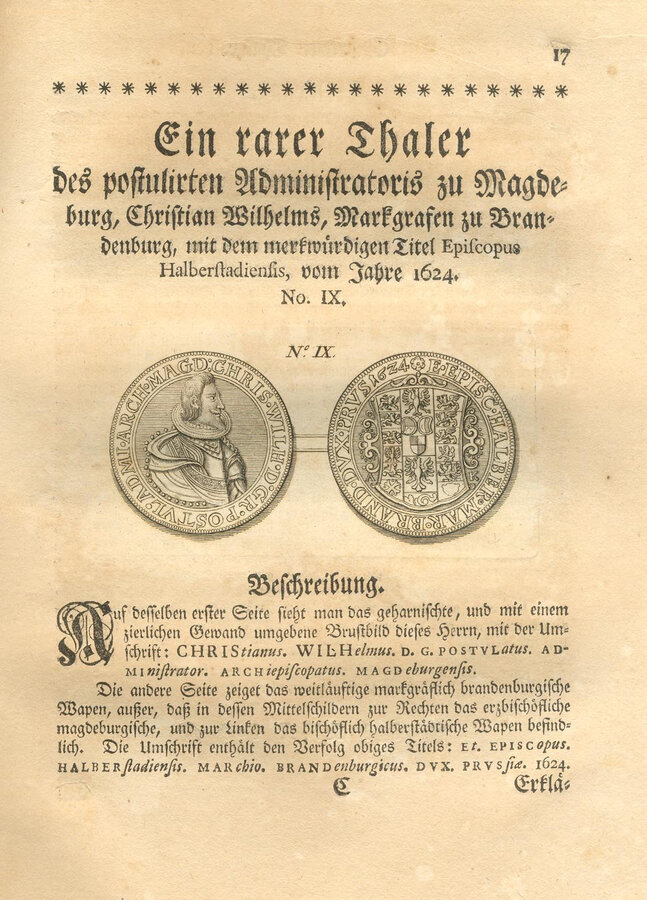 "Sammlung rarer und merfwurdiger gold und silbermunzen"
