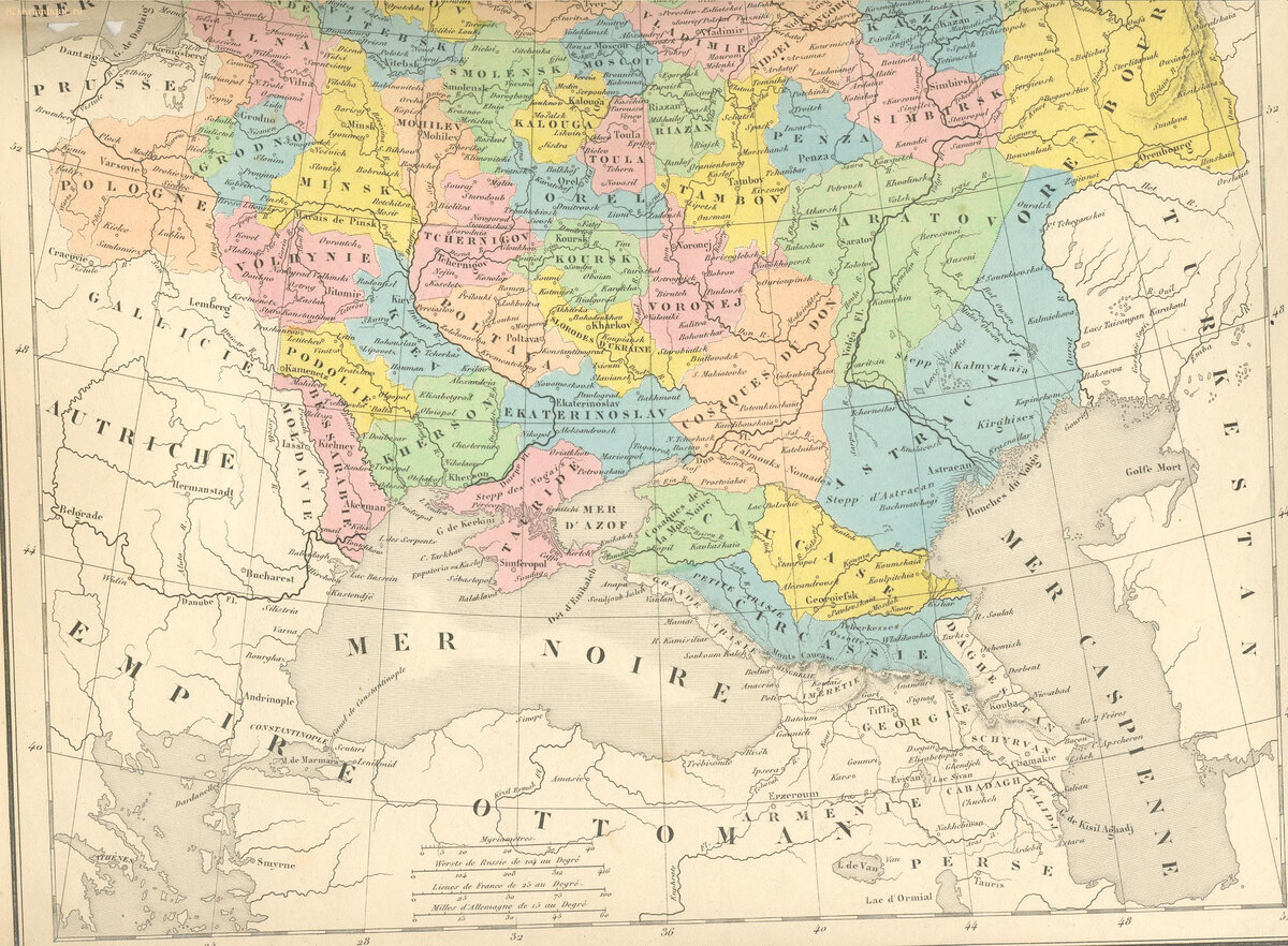 Карта "RUSSIE  D`EUROPE"