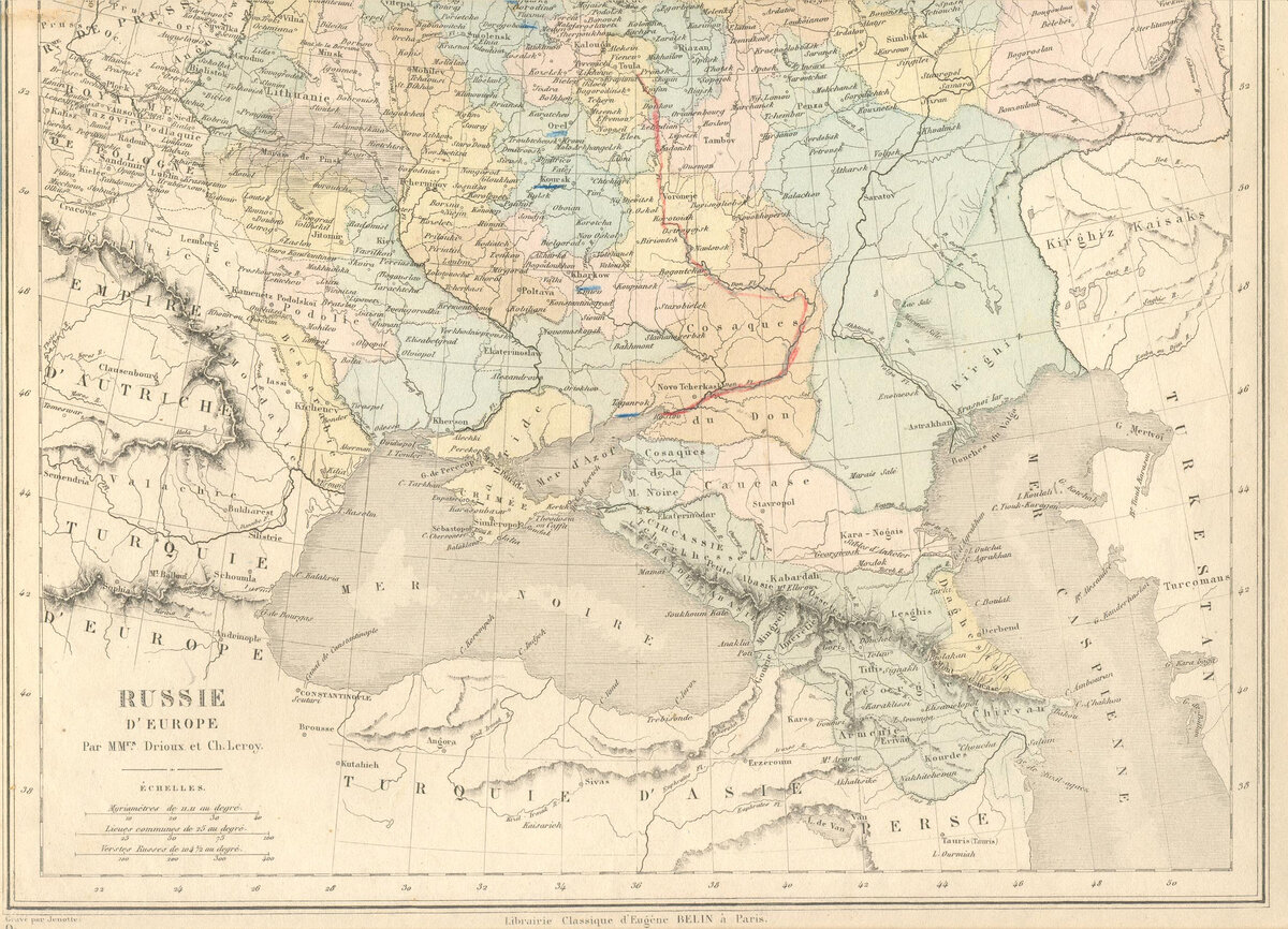 Карта "Russie d'Europe"