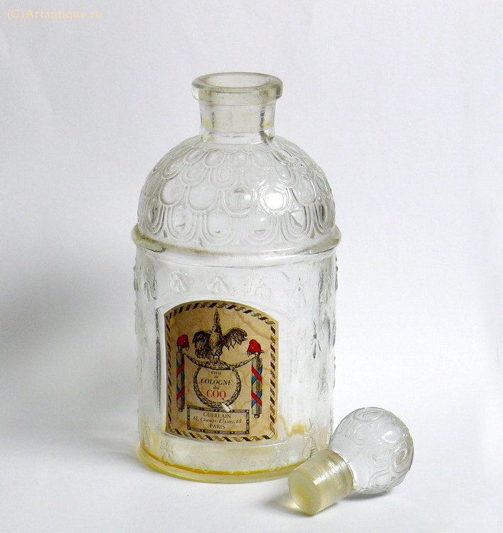 Флакон из-под одеколона "Eau de Cologne du COQ"