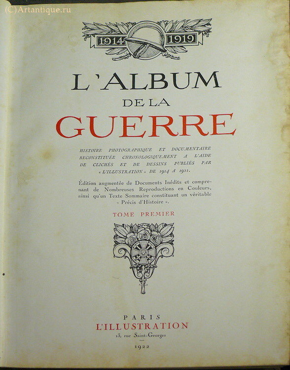 "L`album de la Guerre 1914 - 1919 L`Illvstration"
