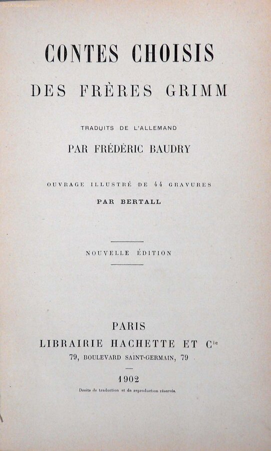 "Contes Choisis des Freres Grimm"