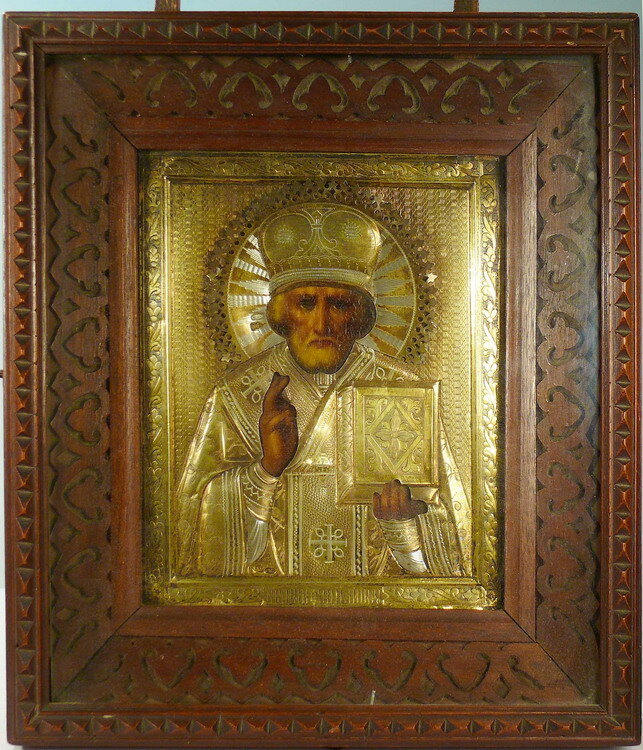 Икона "Св. Николай Чудотворец" в киоте