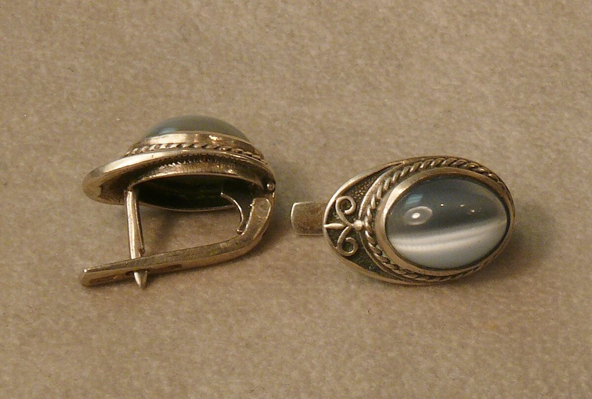 Серьги (кошачий глаз) 