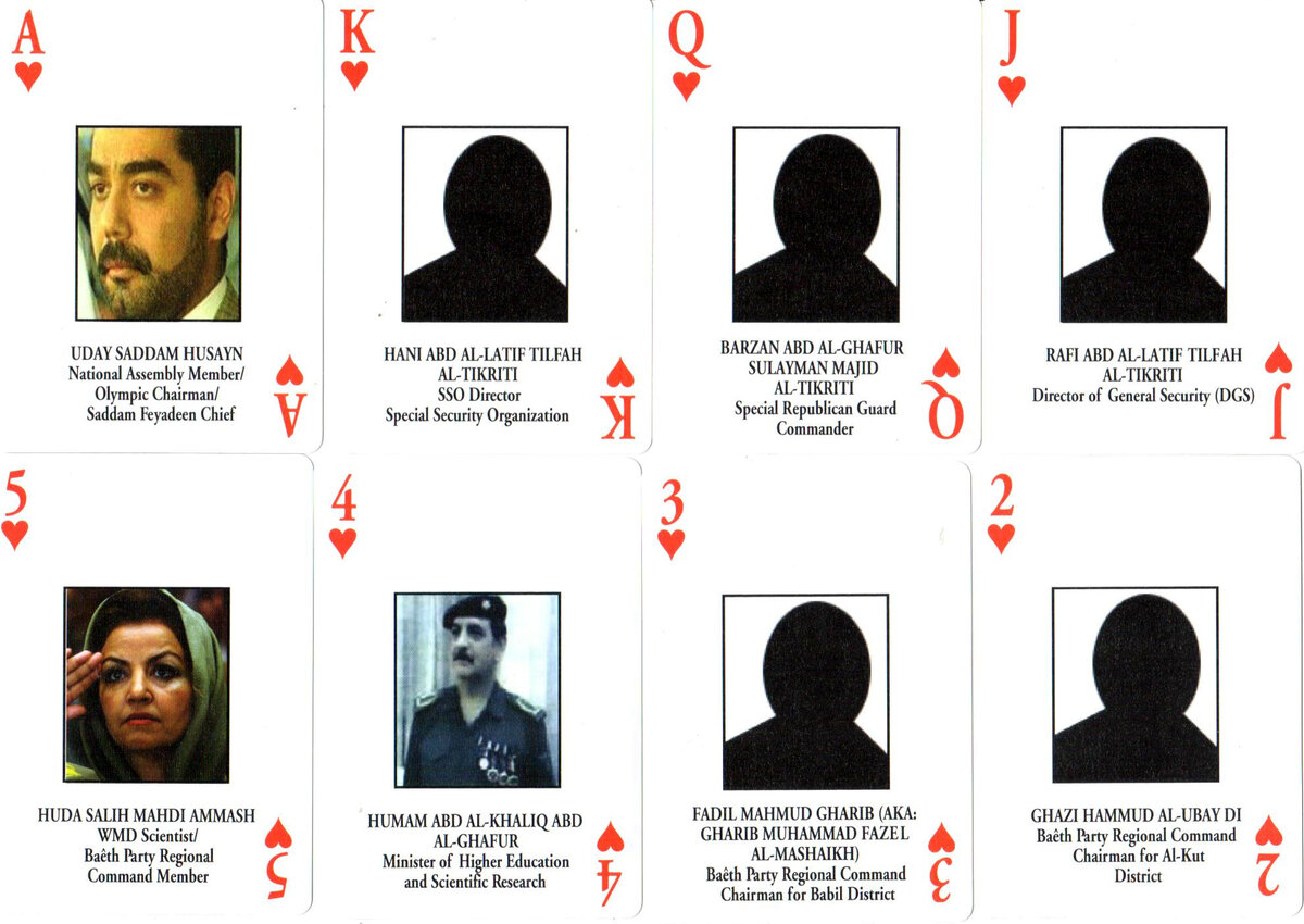 Игральные карты "Iraqi most wanted playing cards"