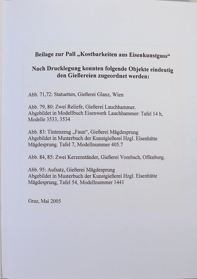 "Schmuck und andere Kostbarkeiten aus Eisenkunstguss"