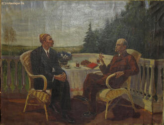 Картина "В.И. Ленин и А.М. Горький в Горках"
