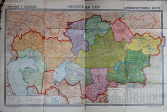 Административная карта Казахской ССР