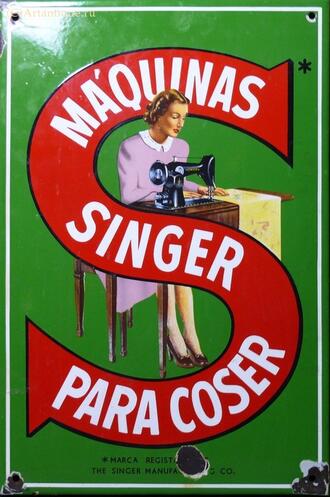 Табличка рекламная "Para coser singer maquinas"