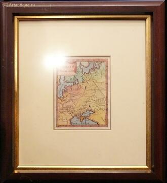 Гравюра "Карта Московии. Черное море" 