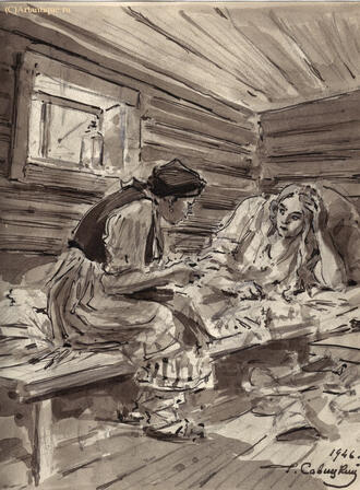 Иллюстрация к повести Н.С.Лескова "Тупейный художник"